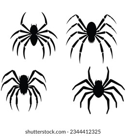 Um conjunto de vetores artísticos que captura o misterioso fascínio das aranhas. Mergulhe no mundo das aranhas com silhuetas perfeitas para logotipos, clipes e designs.