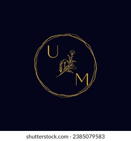 UM elegant wedding initial logo in high quality professional design that will print well across any print media