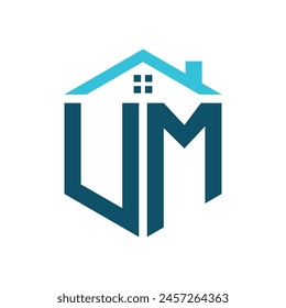 UM House Logo Design Template. Letter UM Logo for Real Estate, Construction or any House Related Business