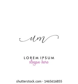 UM Initial beauty monogram logo vector