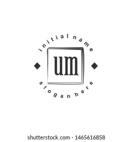 UM Initial beauty monogram logo vector