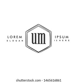 UM Initial beauty monogram logo vector