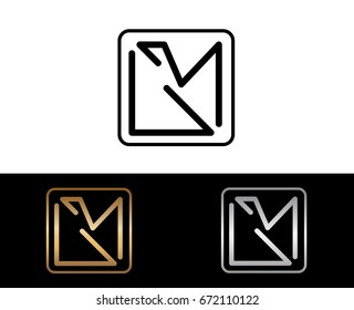 UM initial box shape Logo designs template

