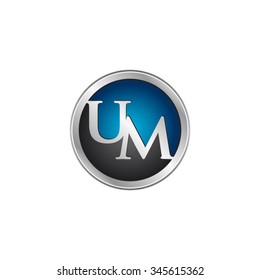 UM initial circle logo blue