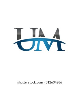 UM initial company blue swoosh logo