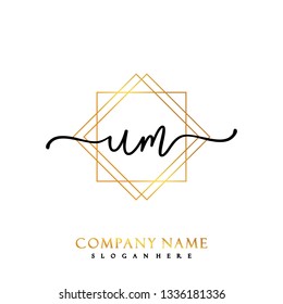 UM Initial Handwriting logo template vector