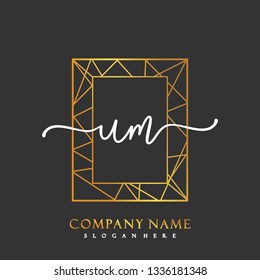 UM Initial Handwriting logo template vector