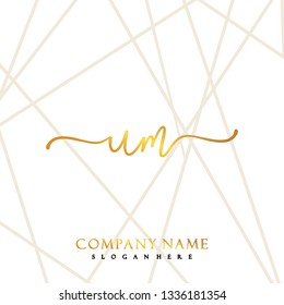 UM Initial Handwriting logo template vector