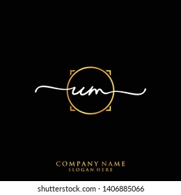 UM Initial handwriting logo template