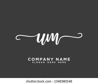 UM Initial Handwriting Logo Vector