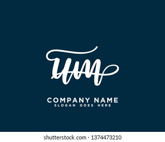 UM Initial Handwriting Logo Vector