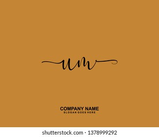 UM Initial Handwriting Logo Vector