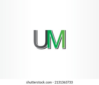 UM initial letter logo concept