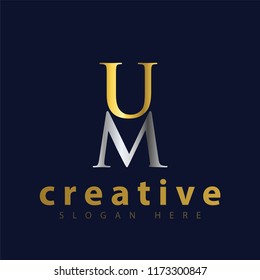 um initial letter logo icon vector template