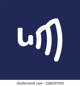 um initial letter with signal logo vector template