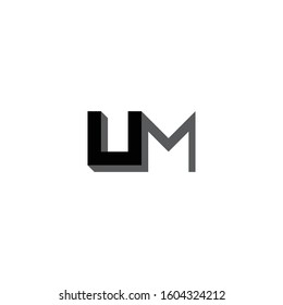 UM Initial Letter Uppercase Modern Logo Design