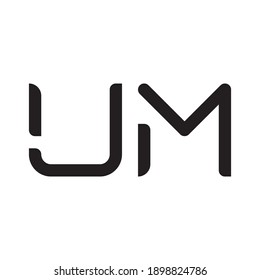 um initial letter vector logo