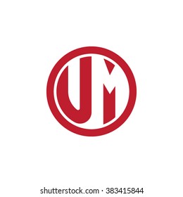 UM initial letters circle business logo red