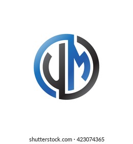UM initial letters looping linked circle logo blue black