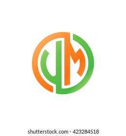 UM initial letters looping linked circle logo orange green