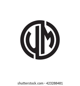 UM initial letters looping linked circle monogram logo