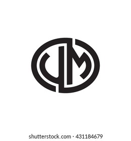 UM initial letters looping linked ellipse monogram logo