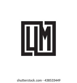 UM initial letters looping linked square monogram logo