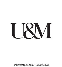 U&M Initial logo. Ampersand monogram logo