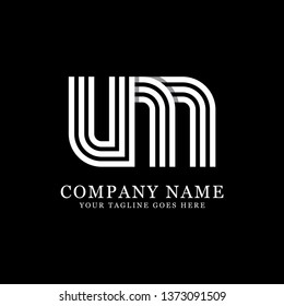 UM initial logo design, monogram vector, modern and clean illustration