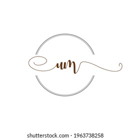 UM Initial Logo Handwriting template letter illustration