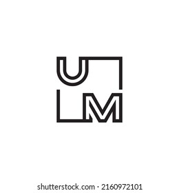 UM initial logo letters in high quality professional design that will print well across any print media