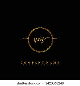 UM Initial luxury handwriting logo vector