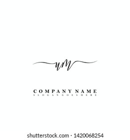 UM Initial luxury handwriting logo vector