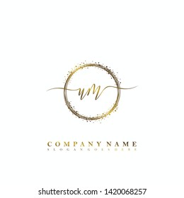 UM Initial luxury handwriting logo vector