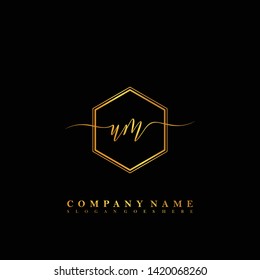 UM Initial luxury handwriting logo vector