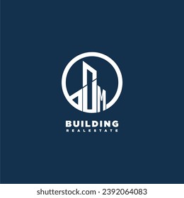 UM initial monogram building logo for real estate with creative circle style design