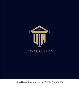 UM initial monogram lawfirm logo with pillar design