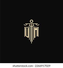 UM initial monogram for lawyers logo with pillar design ideas