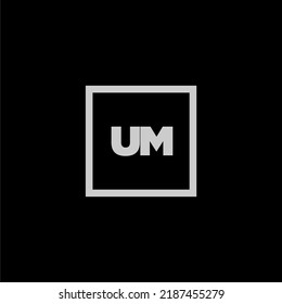 UM initial monogram logo with creative square style design