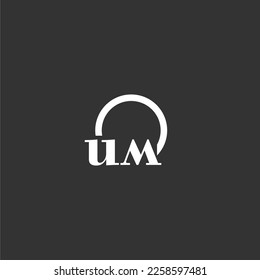 UM initial monogram logo with creative circle line design