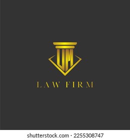 UM initial monogram logo for lawfirm with creative polygon design