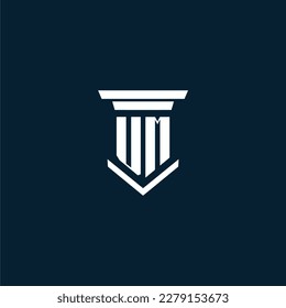 UM initial monogram logo lawfirm with pillar design