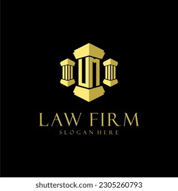 UM initial monogram logo for lawfirm with pillar design