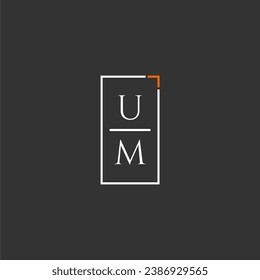 UM initial monogram logo for technology with square style design