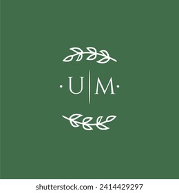 UM initial monogram wedding with creative design