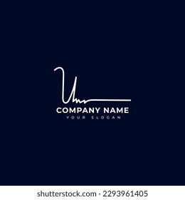 Um Initial signature logo vector design