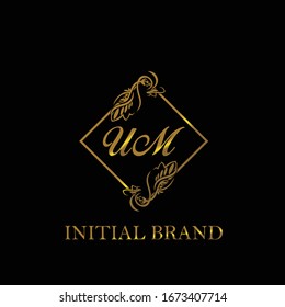 UM Initial wedding logo template vector	