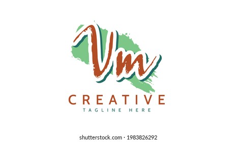 UM Initials, handwriting logo vector