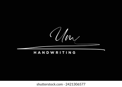 UM initials Handwriting signature logo. UM Hand drawn Calligraphy lettering Vector. UM letter real estate, beauty, photography letter logo design.