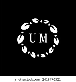 UM Initials Letter Nature Logo Vector Art Icons and Graphics